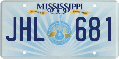 MS license plate JHL681