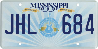 MS license plate JHL684
