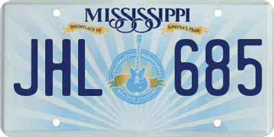 MS license plate JHL685