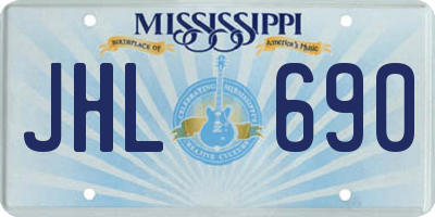 MS license plate JHL690