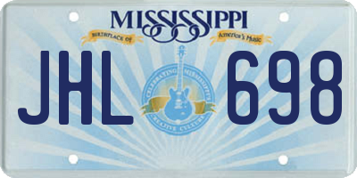 MS license plate JHL698