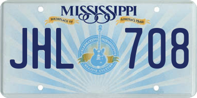 MS license plate JHL708