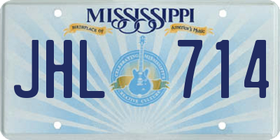 MS license plate JHL714