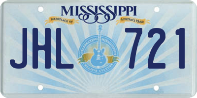MS license plate JHL721