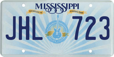 MS license plate JHL723