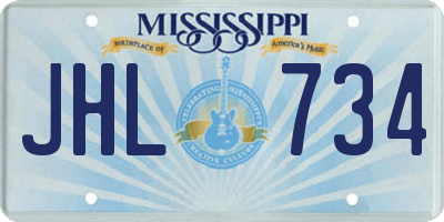 MS license plate JHL734