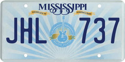 MS license plate JHL737
