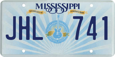 MS license plate JHL741