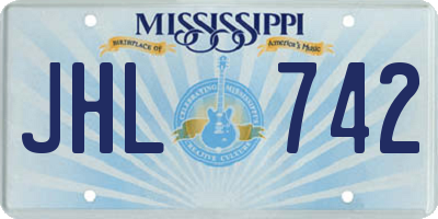 MS license plate JHL742