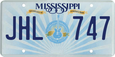 MS license plate JHL747