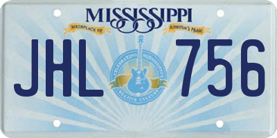 MS license plate JHL756