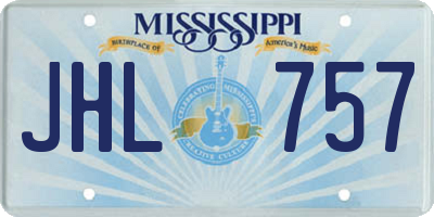 MS license plate JHL757