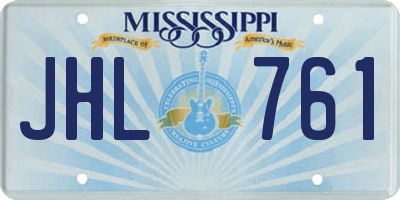 MS license plate JHL761