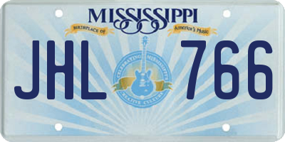 MS license plate JHL766