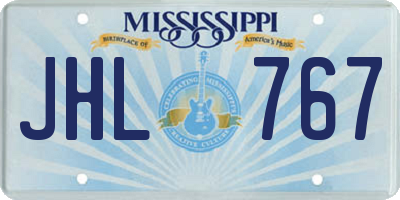 MS license plate JHL767