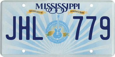 MS license plate JHL779
