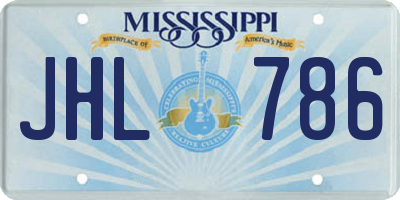 MS license plate JHL786