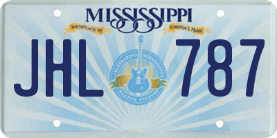 MS license plate JHL787
