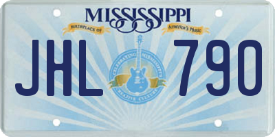 MS license plate JHL790