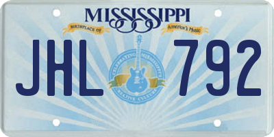 MS license plate JHL792