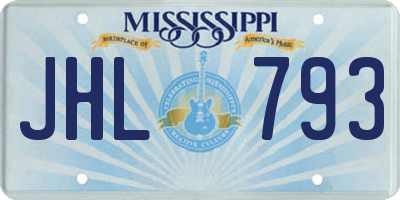 MS license plate JHL793