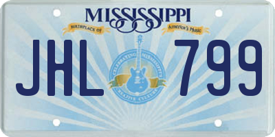 MS license plate JHL799