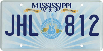 MS license plate JHL812