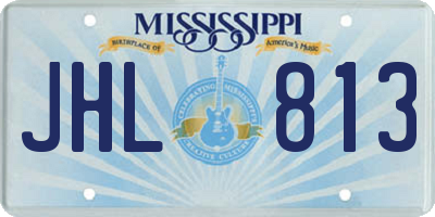 MS license plate JHL813