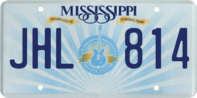 MS license plate JHL814