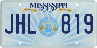 MS license plate JHL819