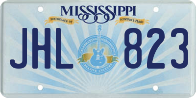 MS license plate JHL823