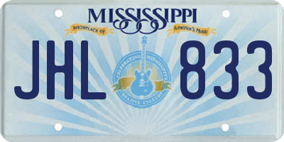 MS license plate JHL833