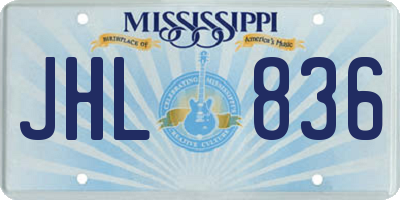 MS license plate JHL836