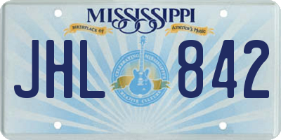 MS license plate JHL842