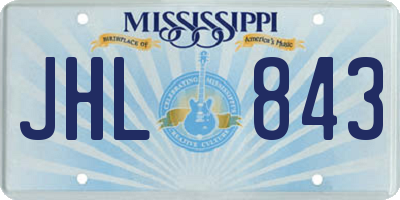 MS license plate JHL843