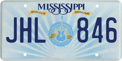MS license plate JHL846