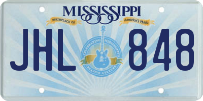 MS license plate JHL848