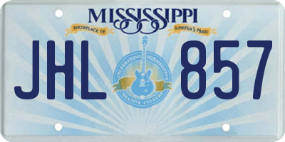 MS license plate JHL857