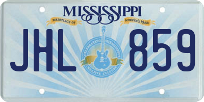 MS license plate JHL859