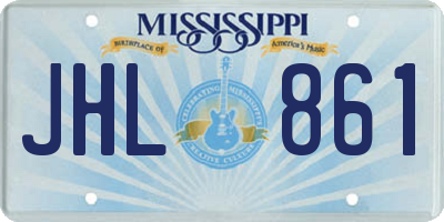 MS license plate JHL861