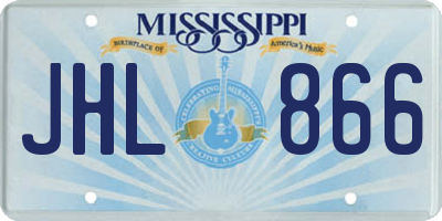 MS license plate JHL866