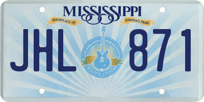 MS license plate JHL871