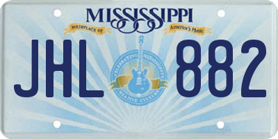 MS license plate JHL882
