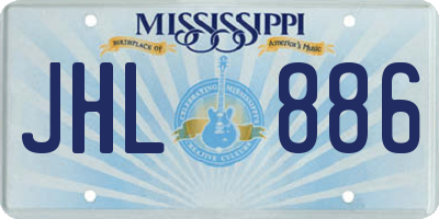 MS license plate JHL886