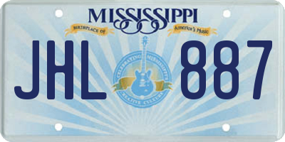 MS license plate JHL887