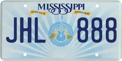 MS license plate JHL888