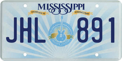 MS license plate JHL891