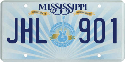 MS license plate JHL901