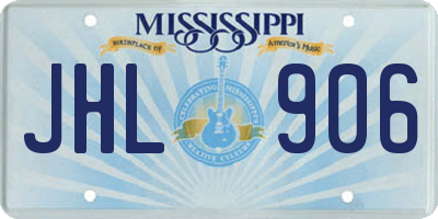 MS license plate JHL906