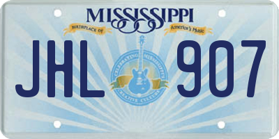 MS license plate JHL907